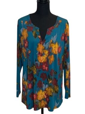 Susan Graver Split Neck Tunic EUC